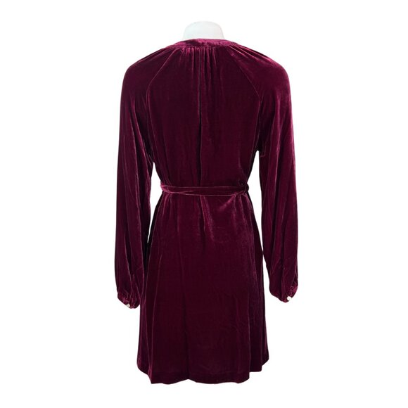 Faherty Long Sleeve Burgundy Velvet Dress - Picture 2 of 2